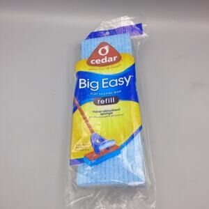 O Cedar Big Easy Flat Sponge Mop Refill New In Package Discontinued Snap-on Tabs